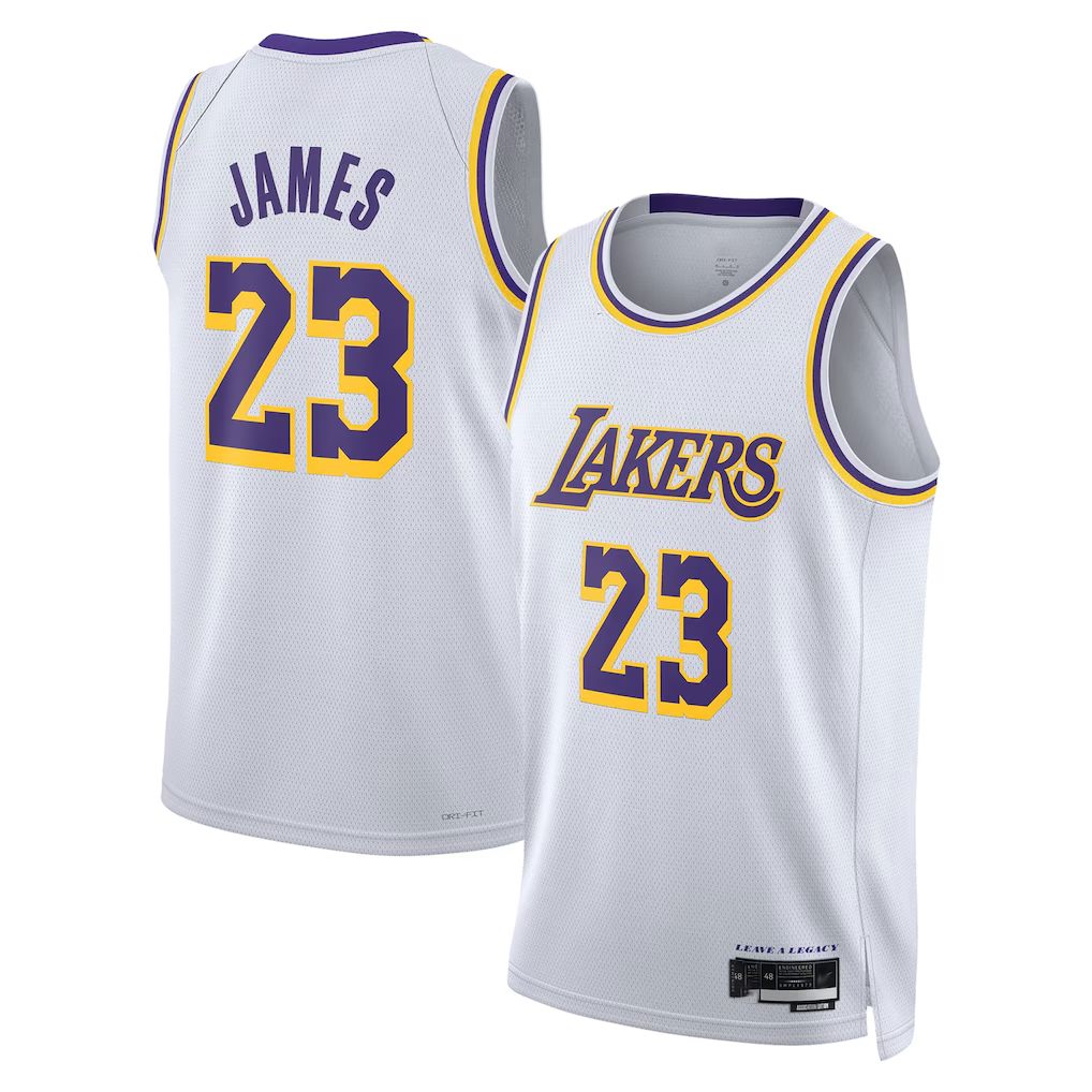 Friene LA.Lakers #23 LeBron James White Swingman Stitched Jerseys - Association Edition