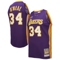 Friene LA.Lakers #34 Shaquille O'Neal Mitchell & Ness Purple 2000 All-Star Game Authentic Jerseys