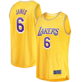 Friene LA.Lakers #6 LeBron James Gold 202122 Fast Break Replica Stitched Jerseys - Icon Edition