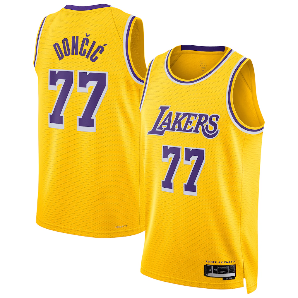 Friene LA.Lakers #77 Luka Don?i? Dri-Fit Swingman Stitched Jerseys