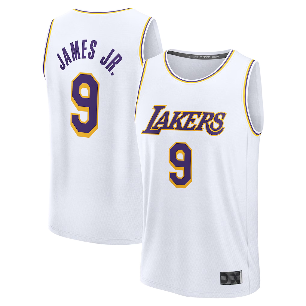 Friene LA.Lakers #9 Bronny James White Fast Break Replica Player Stitched Jerseys - Association Edition