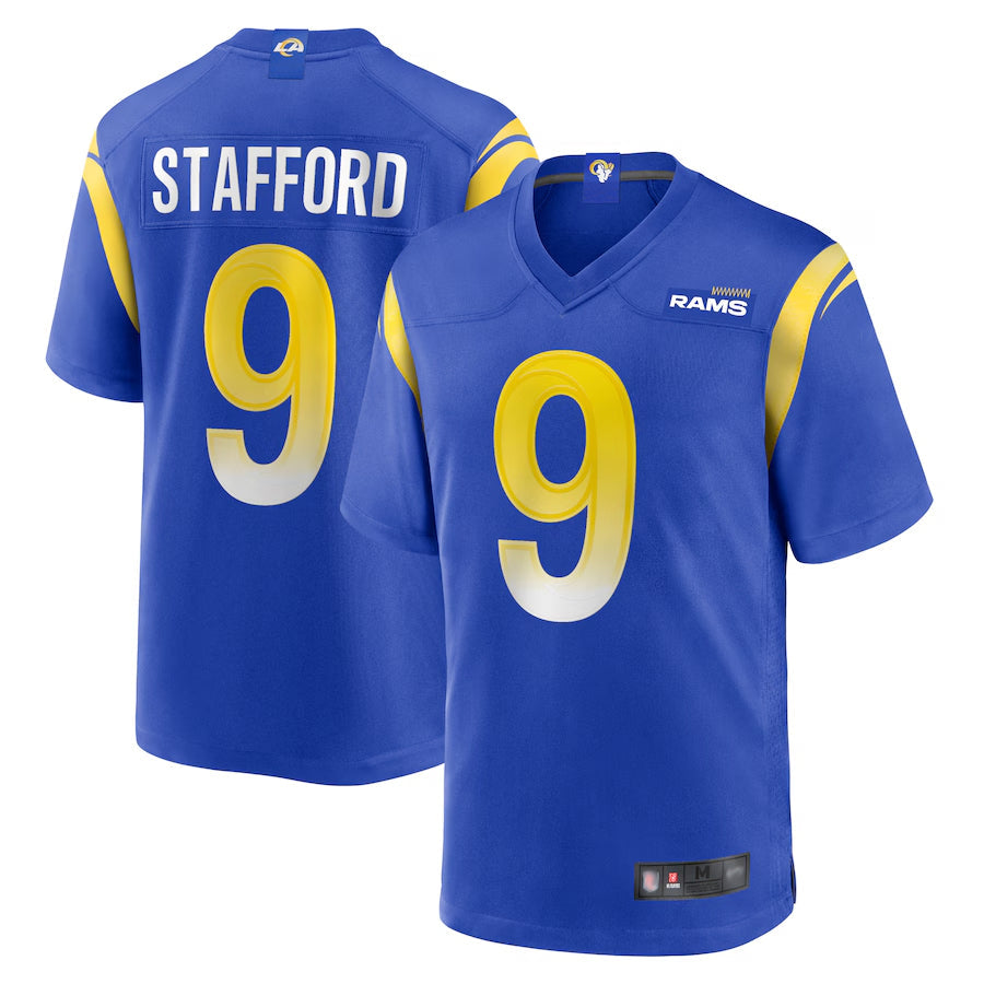 Friene LA.Rams Home Game Football Jerseys - Royal - #9 Matthew Stafford Player Stitched Jerseys