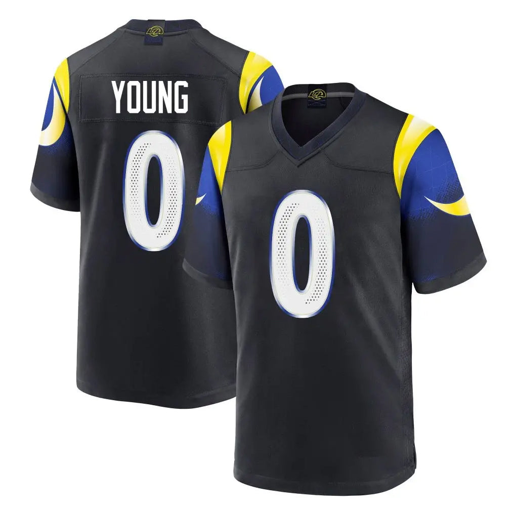 Friene LA.Rams #0 Byron Young Player Black Midnight Rivalries Collection Home Game Stitched Jerseys