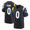 Friene LA.Rams #0 Byron Young Player Black Midnight Rivalries Collection Home Game Stitched Jerseys