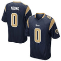 Friene LA.Rams #0 Byron Young Player Navy Home Game Stitched Jerseys