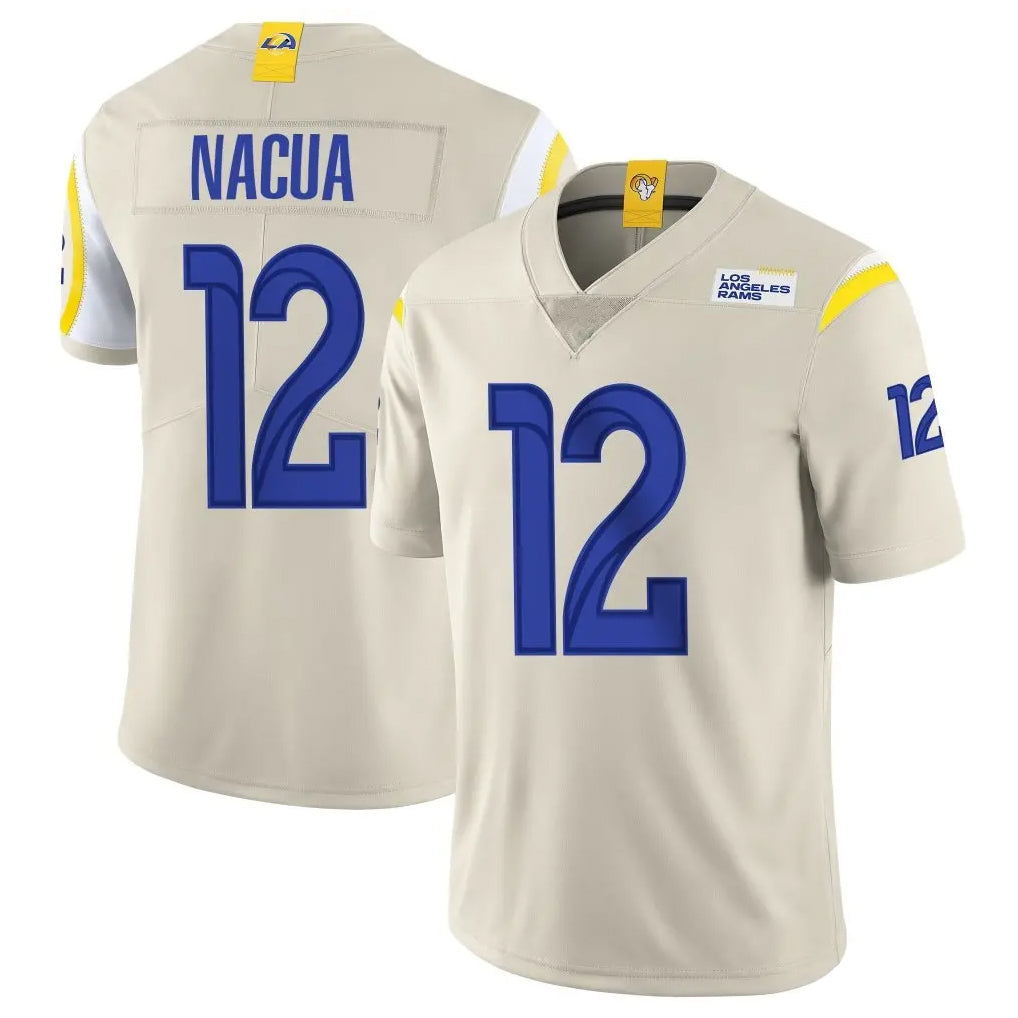Friene LA.Rams #12 Puka Nacua Player Bone Limited Vapor Home Game Stitched Jerseys