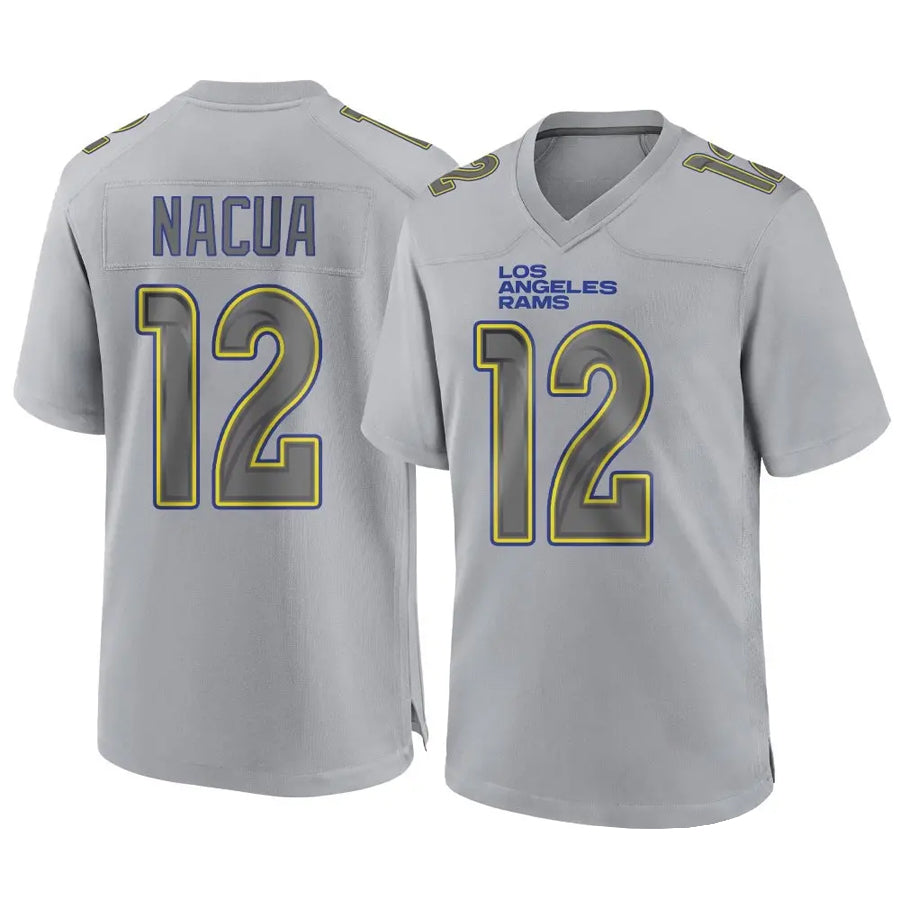 Friene LA.Rams #12 Puka Nacua Player Gray Atmosphere Fashion Game Stitched Jerseys
