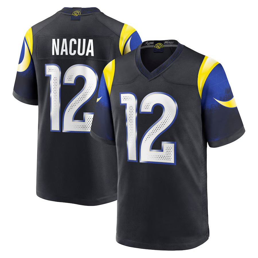 Friene LA.Rams #12 Puka Nacua Player Midnight Blue Rivalries Collection Game Stitched Jerseys