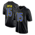 Friene LA.Rams #15 Ty Simpson Player Black Fashion Limited Home Game Stitched Jerseys