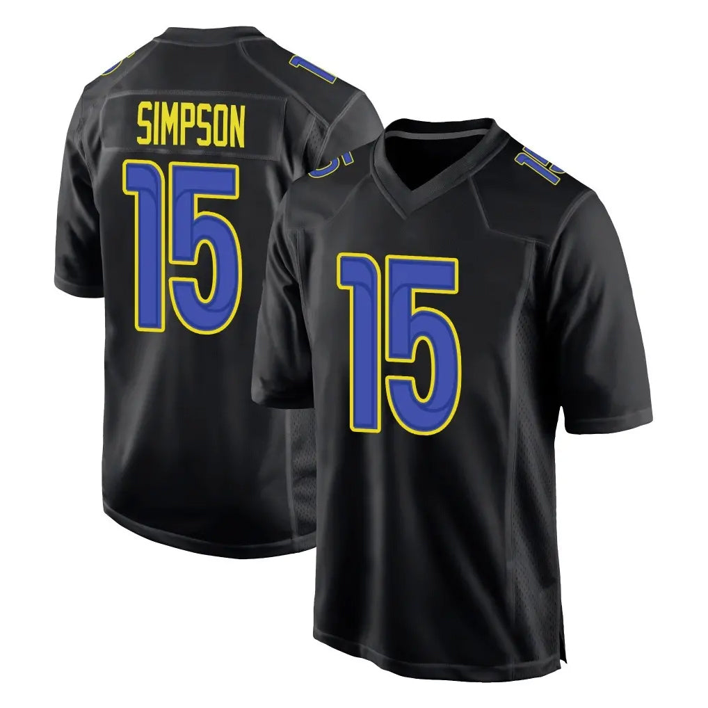 Friene LA.Rams #15 Ty Simpson Player Black Fashion Limited Home Game Stitched Jerseys