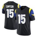 Friene LA.Rams #15 Ty Simpson Player Black Midnight Rivalries Collection Limited Home Game Stitched Jerseys