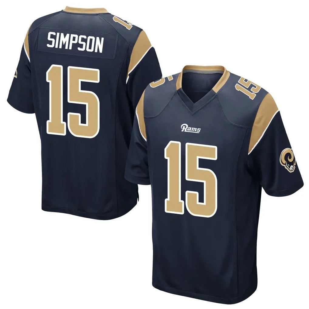 Friene LA.Rams #15 Ty Simpson Player Navy Home Game Stitched Jerseys