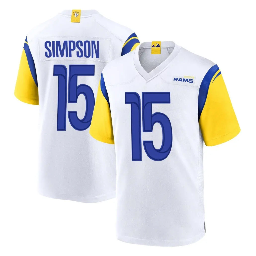 Friene LA.Rams #15 Ty Simpson Player White Home Game Stitched Jerseys