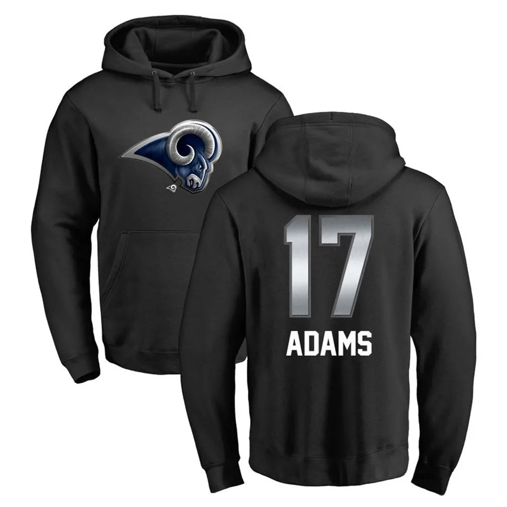 Friene LA.Rams #17 Davante Adams Player Black Pullover Hoodie Limited Game Stitched Jerseys