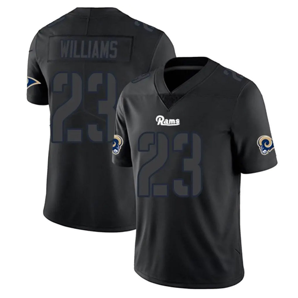 Friene LA.Rams #23 Kyren Williams Player Black Impact Limited Home Game Stitched Jerseys