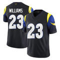 Friene LA.Rams #23 Kyren Williams Player Black Midnight Rivalries Collection Limited Home Game Stitched Jerseys