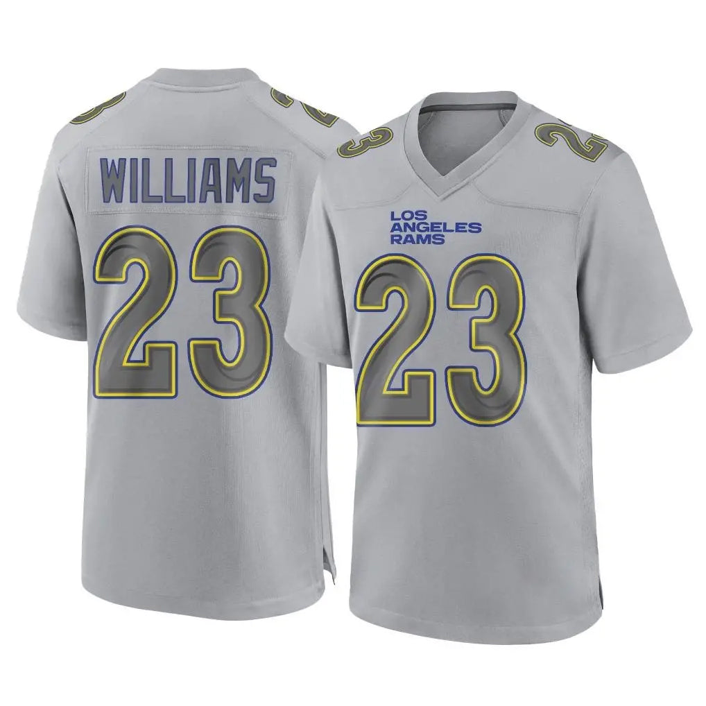 Friene LA.Rams #23 Kyren Williams Player Gray Atmosphere Fashion Home Game Stitched Jerseys
