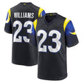 Friene LA.Rams #23 Kyren Williams Player Midnight Blue Rivalries Collection Game Stitched Jerseys