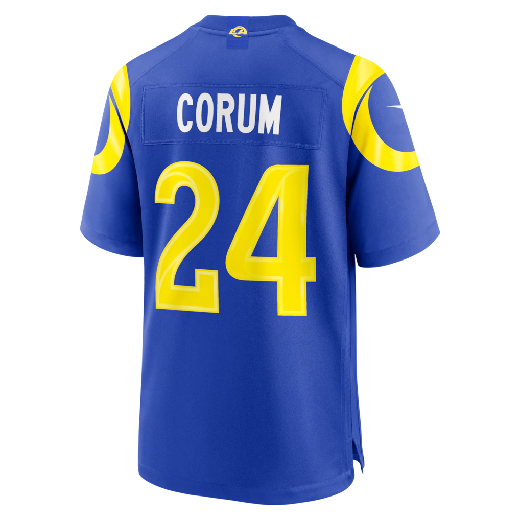 Friene LA.Rams #24 Blake Corum Royal Game Stitched Jerseys