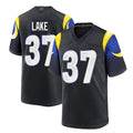 Friene LA.Rams #37 Quentin Lake Player Black Midnight Rivalries Collection Home Game Stitched Jerseys