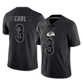 Friene LA.Rams #3 Kam Curl Player Black Limited Reflective Home Game Stitched Jerseys