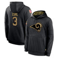 Friene LA.Rams #3 Kam Curl Player Black Salute to Service Hoodies Limited Game Stitched Jerseys