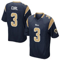 Friene LA.Rams #3 Kam Curl Player Navy Home Game Stitched Jerseys