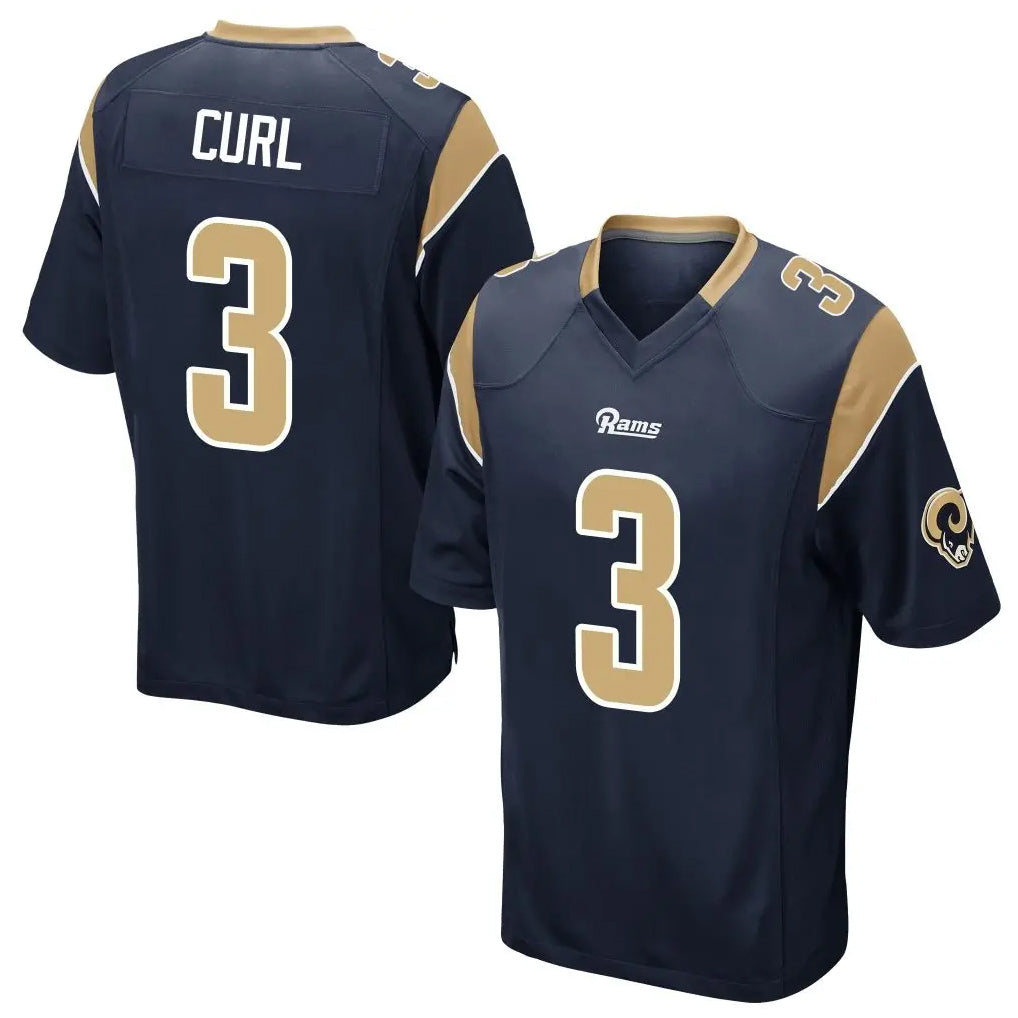 Friene LA.Rams #3 Kam Curl Player Navy Home Game Stitched Jerseys