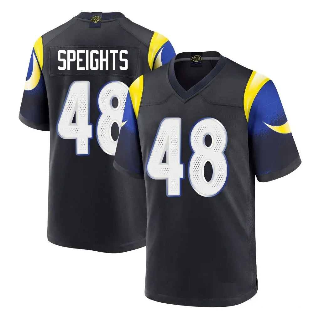 Friene LA.Rams #48 Omar Speights Player Black Midnight Rivalries Collection Home Game Stitched Jerseys