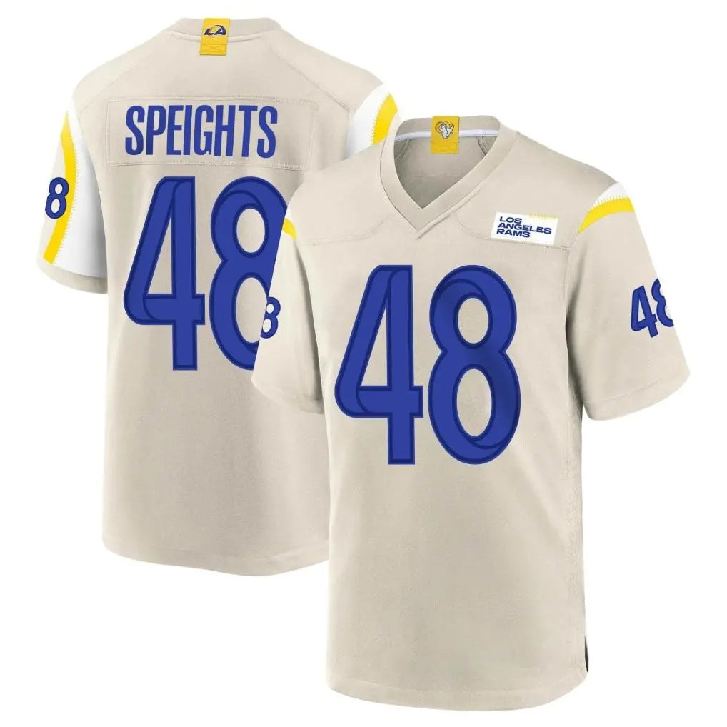 Friene LA.Rams #48 Omar Speights Player Bone Home Game Stitched Jerseys