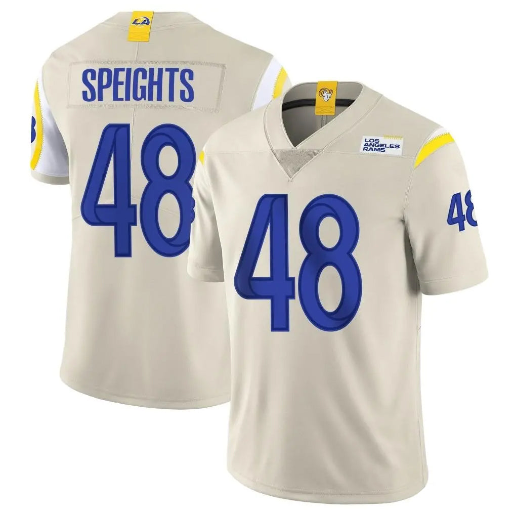 Friene LA.Rams #48 Omar Speights Player Bone Limited Vapor Home Game Stitched Jerseys