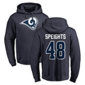 Friene LA.Rams #48 Omar Speights Player Navy Pullover Hoodie Limited Game Stitched Jerseys