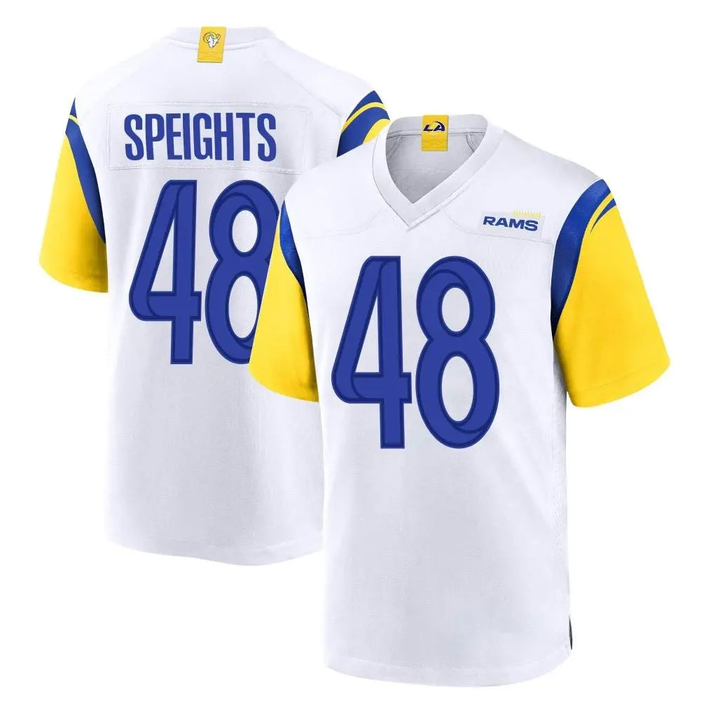Friene LA.Rams #48 Omar Speights Player White Home Game Stitched Jerseys