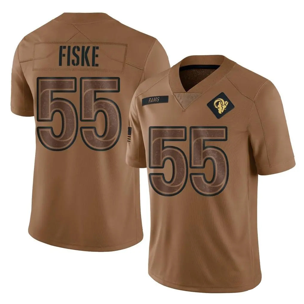 Friene LA.Rams #55 Braden Fiske Player Brown Salute To Service Limited Stitched Jerseys