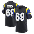 Friene LA.Rams #69 Kevin Dotson Player Black Midnight Rivalries Collection Home Game Stitched Jerseys
