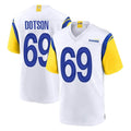 Friene LA.Rams #69 Kevin Dotson Player White Home Game Stitched Jerseys