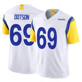 Friene LA.Rams #69 Kevin Dotson Player White Limited Vapor F.U.S.E. Home Game Stitched Jerseys