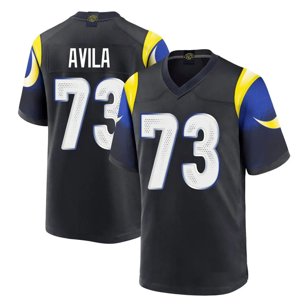 Friene LA.Rams #73 Steve Avila Player Black Midnight Rivalries Collection Home Game Stitched Jerseys