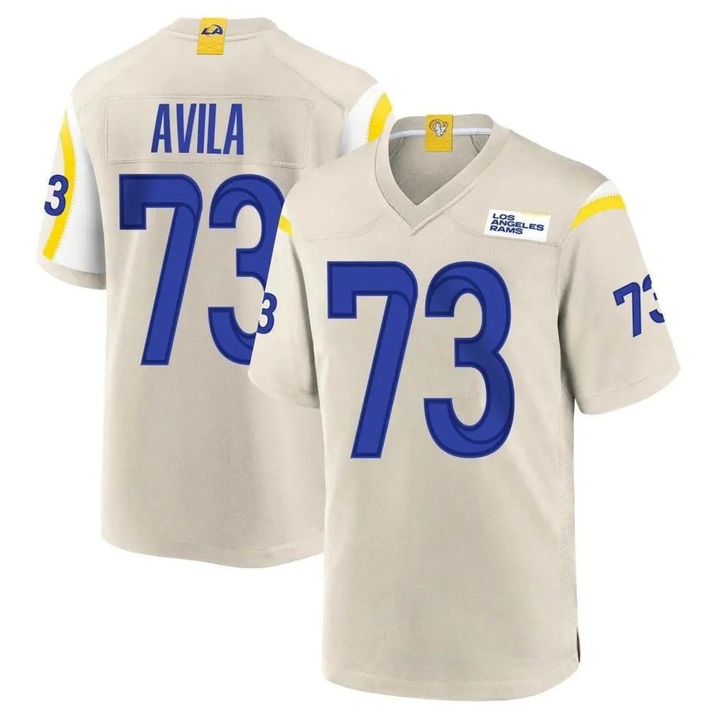 Friene LA.Rams #73 Steve Avila Player Bone Home Game Stitched Jerseys