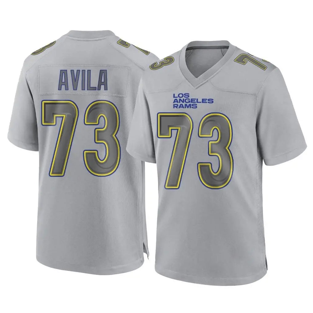 Friene LA.Rams #73 Steve Avila Player Gray Atmosphere Fashion Home Game Stitched Jerseys