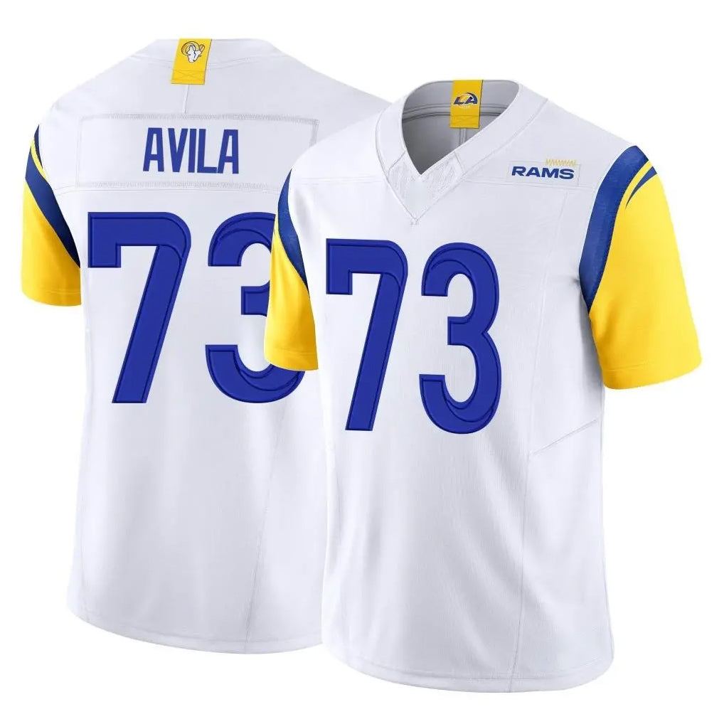 Friene LA.Rams #73 Steve Avila Player White Limited Vapor F.U.S.E. Home Game Stitched Jerseys
