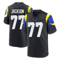 Friene LA.Rams #77 Alaric Jackson Player Black Midnight Rivalries Collection Home Game Stitched Jerseys