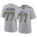 Friene LA.Rams #77 Alaric Jackson Player Gray Atmosphere Fashion Home Game Stitched Jerseys