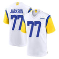 Friene LA.Rams #77 Alaric Jackson Player White Home Game Stitched Jerseys