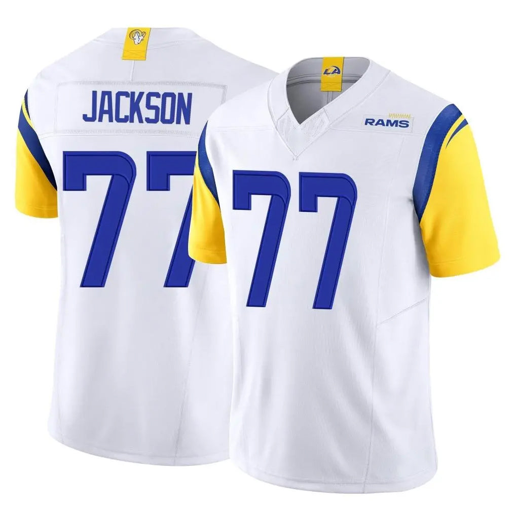 Friene LA.Rams #77 Alaric Jackson Player White Limited Vapor F.U.S.E. Home Game Stitched Jerseys