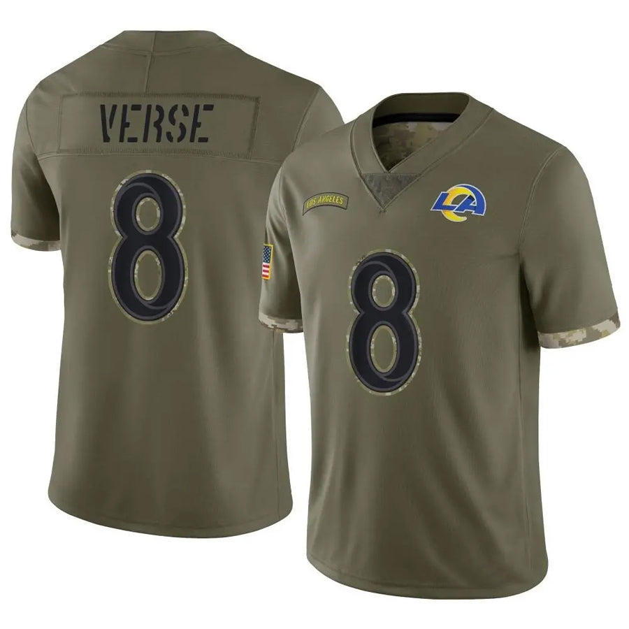 Friene LA.Rams #8 Jared Verse Player Arctic Camo Salute to Service Limited Stitched Jerseys