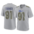 Friene LA.Rams #91 Kobie Turner Player Gray Atmosphere Fashion Home Game Stitched Jerseys