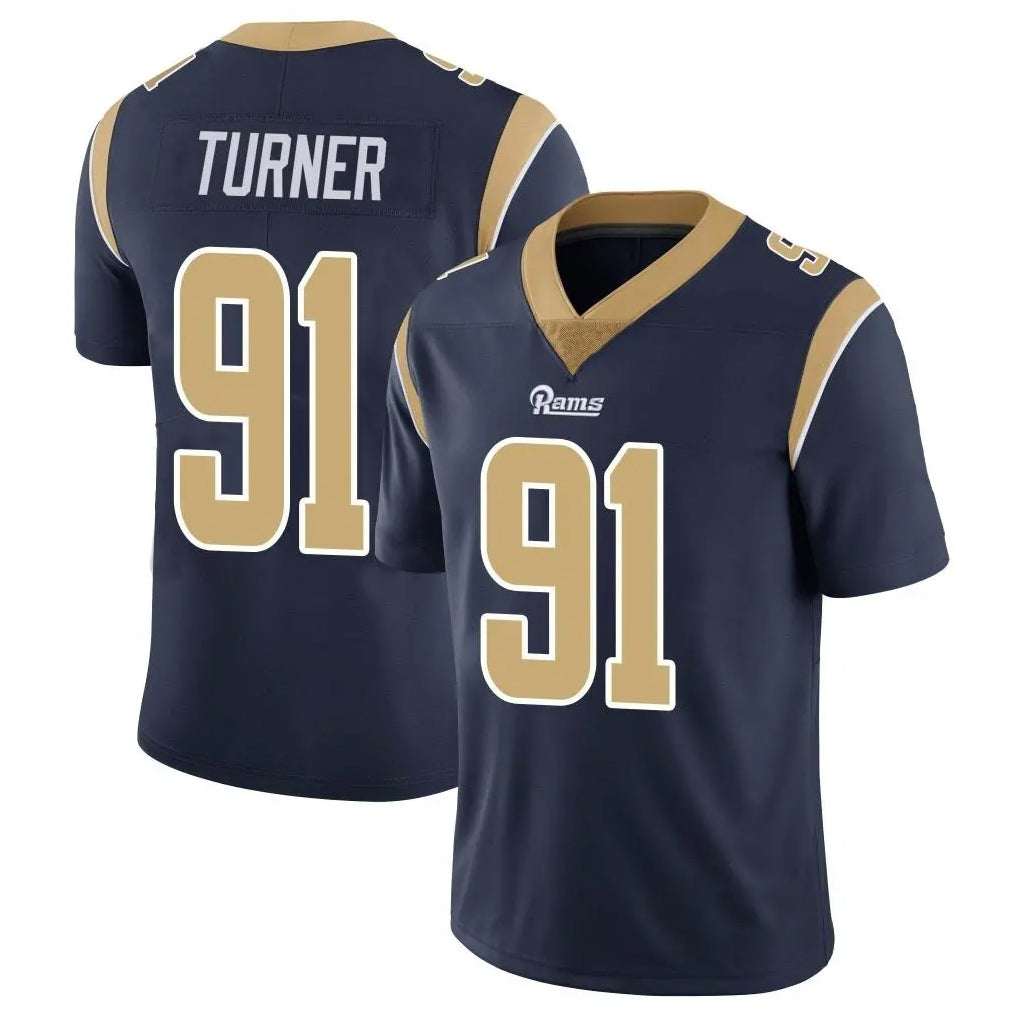 Friene LA.Rams #91 Kobie Turner Player Navy Limited Vapor Untouchable Home Game Stitched Jerseys
