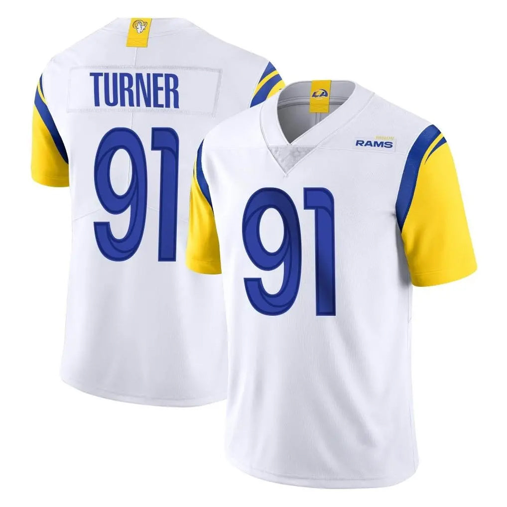 Friene LA.Rams #91 Kobie Turner Player White Limited Vapor Untouchable Home Game Stitched Jerseys