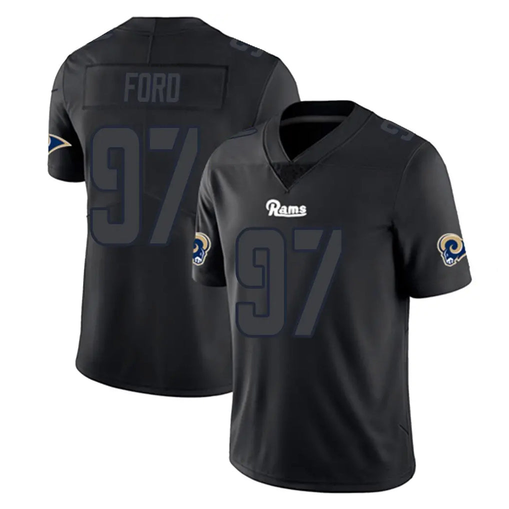 Friene LA.Rams #97 Poona Ford Player Black Impact Limited Home Game Stitched Jerseys